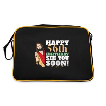 Joyeux 56e anniversaire À bientôt Jésus drôle Meme - Sac Retro - noir/or - Dos