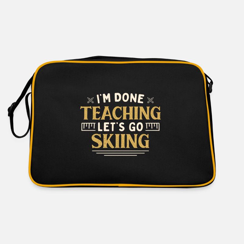 I'm Done Teaching Let's Go Skiing Funny Teacher Retro Tasche