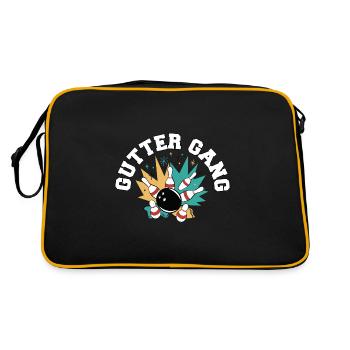 Gutter Gang Funny Bowling Team Club Coach Bowler - Retro Bag - black/gold - Back