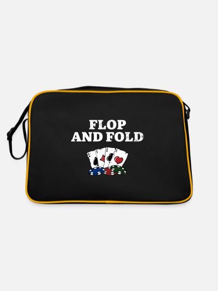 Flop and Fold Casino Poker Gambling Poker Player - Retro Tasche - Schwarz/Gold - Hinten
