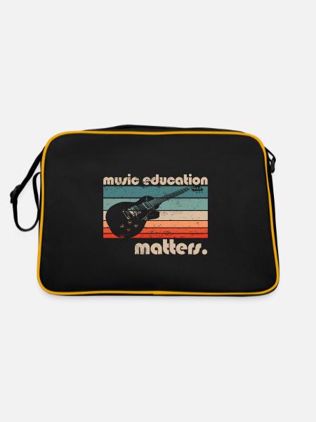 Music Teacher Musician Music Education Matters - Retro Tasche - Schwarz/Gold - Hinten