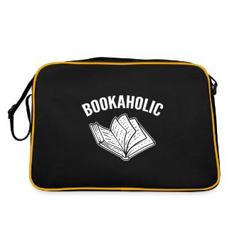 Bookaholic Buchbinder Bücherwurm - Retro Tasche - Schwarz/Gold - Hinten