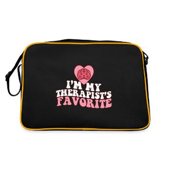 I'm My Therapist's Favorite Psychologist Joke - Retro Bag - black/gold - Back