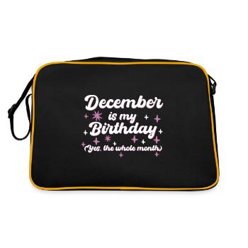 Décembre est mon anniversaire Oui tout le mois né - Sac Retro - noir/or - Dos