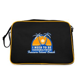 I Need To Be Seahabilitated Treasure Island Beach - Retro Tasche - Schwarz/Gold - Hinten