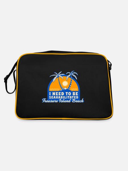 I Need To Be Seahabilitated Treasure Island Beach - Retro Bag - black/gold - Back