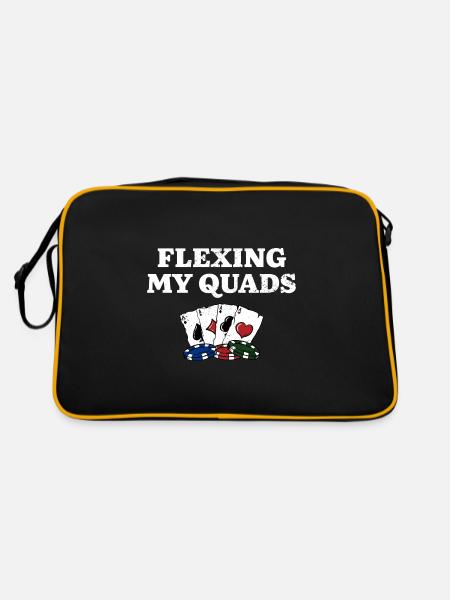 Flexing My Quads Jeux de cartes Poker Card Player - Sac Retro - noir/or - Dos