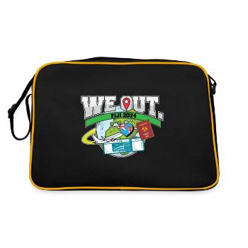 We Out Trip To Fiji Travel Matching Family - Retro Tasche - Schwarz/Gold - Hinten