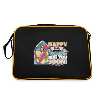 Joyeux 56e anniversaire À bientôt Jésus drôle Meme - Sac Retro - noir/or - Dos