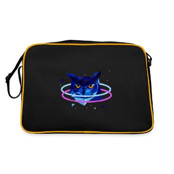 HIBOU GRAND-DUC HIBOU HIBOU 90s 80s MOTIFS NÉON CADEAU - Sac Retro - noir/or - Dos