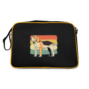 Netter Beagle Hundehalter - Retro Tasche - Schwarz/Gold - Hinten