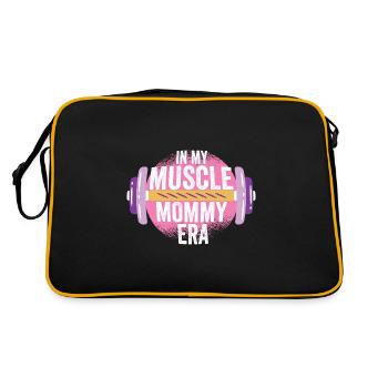 In My Muscle Mommy Era Mother's Day Personal - Retro Tasche - Schwarz/Gold - Hinten