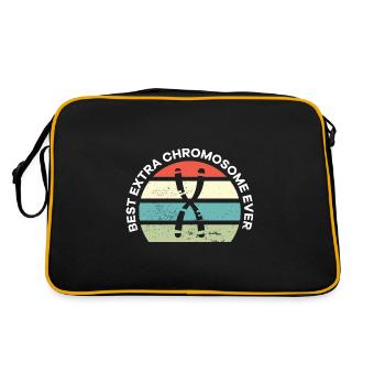 Best Extra Chromosome Ever Down Syndrome Awareness - Retro Tasche - Schwarz/Gold - Hinten