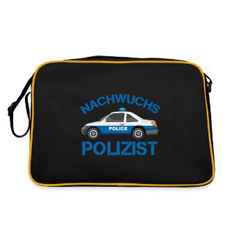 Nachwuchs polizist Geschenk Polizei - Retro Tasche - Schwarz/Gold - Hinten