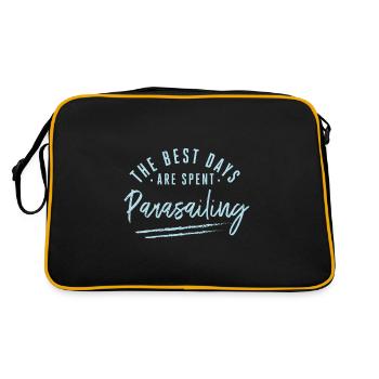 The Best Days Are Spent Parasailing Sayings - Retro Bag - black/gold - Back
