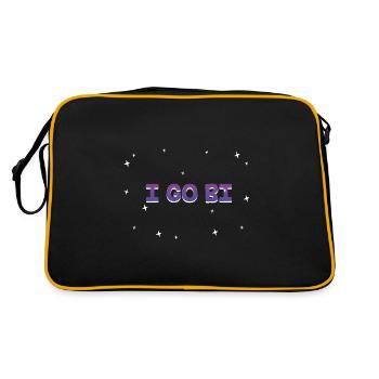 I Go Bi Bisexual LGBTQ Bi Pride LGBT Sayings - Retro Tasche - Schwarz/Gold - Hinten