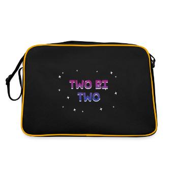 Two Bi Two Bisexual LGBTQ Bi Pride LGBT Sayings - Retro Tasche - Schwarz/Gold - Hinten