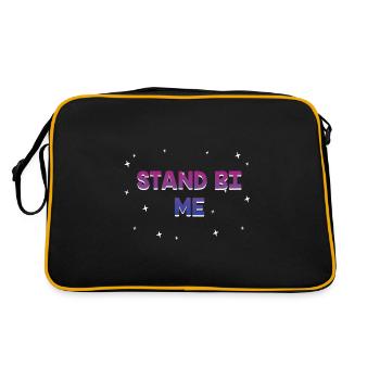 Stand Bi Me Bisexual LGBTQ Bi Pride LGBT Couples - Retro Tasche - Schwarz/Gold - Hinten