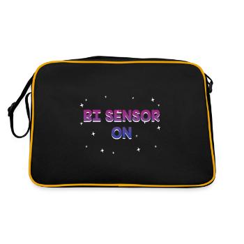 Bi Sensor On Bisexual Funny Bi Pride Humor LGBTQ - Retro Bag - black/gold - Back