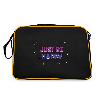 Just Bi Happy Bisexual LGBTQ Bi Pride LGBT - Sac Retro - noir/or - Dos