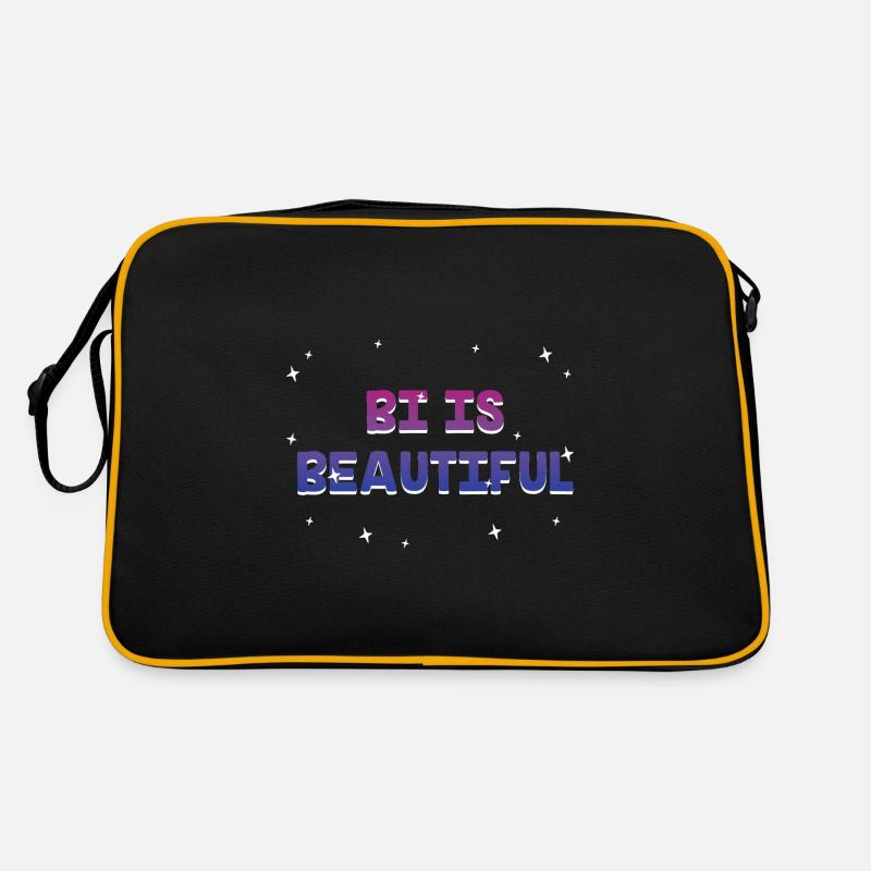 Bi Is Beautiful Bisexual Motivational Quote Bi - Retro Tasche - Schwarz/Gold