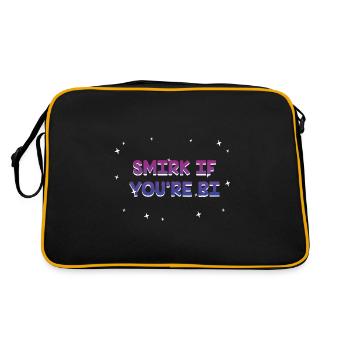 Smirk if You're Bi Bisexual LGBTQ Bi Pride LGBT - Retro Bag - black/gold - Back