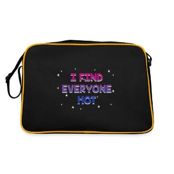 I Find Everyone Hot Bisexual Sayings Bi Quotes - Retro Bag - black/gold - Back
