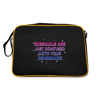 Confondu avec votre ignorance Bisexuel LGBTQ Bi - Sac Retro - noir/or - Dos