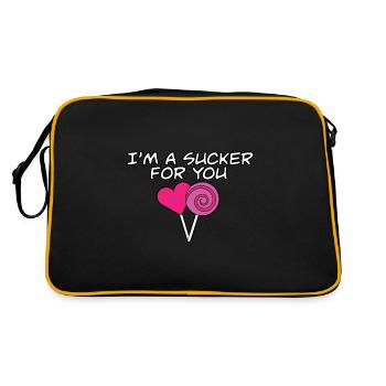 I'm A Sucker For You Valentine's Day Pun Matching - Retro Bag - black/gold - Back