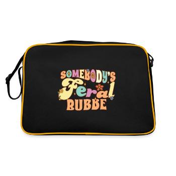 Somebody's Feral Bubbe Yiddish Grandma Wild - Retro Bag - black/gold - Back