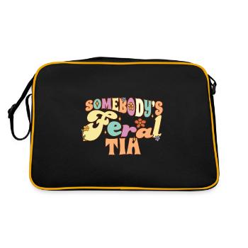 Quelqu’un Feral Tia Tante espagnole Famille Jeu de mots - Sac Retro - noir/or - Dos