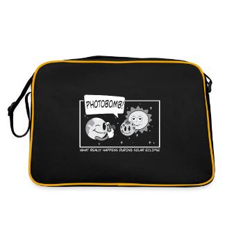 Total Solar Eclipse 2024 Totality Photobomb Sun - Retro Bag - black/gold - Back