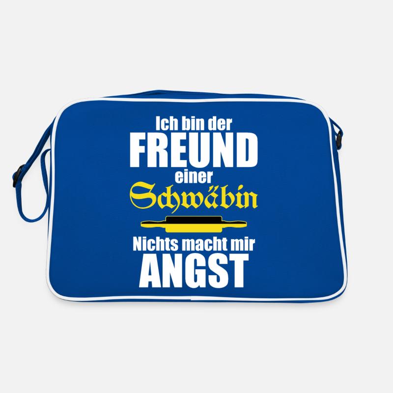 Ich bin der Freund einer Schwäbin Lustiger Spruch Retro Tasche
