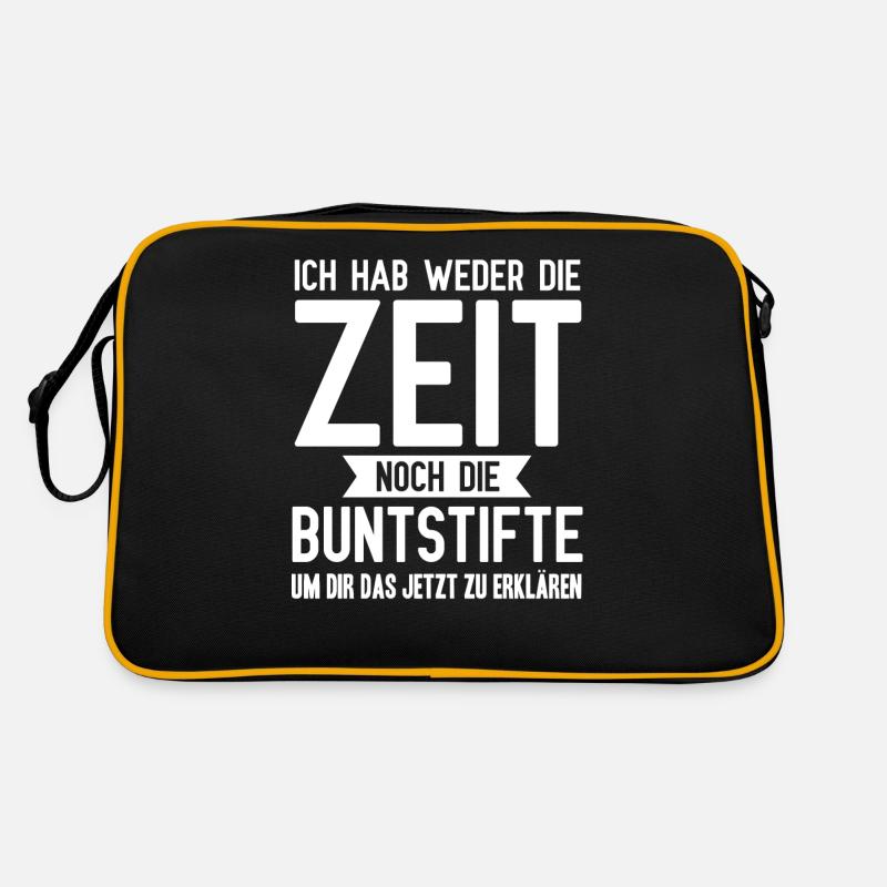 Ich habe werder Zeit noch die Buntstifte Retro Tasche