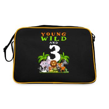 3ème anniversaire pour trois ans enfants dinosaures - Sac Retro - noir/or - Dos