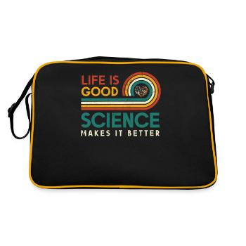 Life is good. Science makes it better. - Retro Bag - black/gold - Back