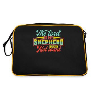 Der Herr Ist Mein Hirte, Ich Will Keinen Glauben - Retro Tasche - Schwarz/Gold - Hinten