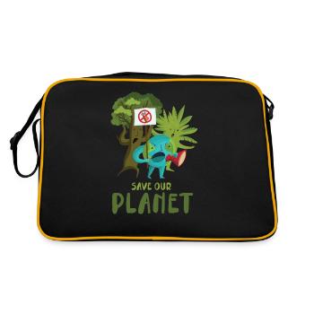 Save our planet design for the - Retro Bag - black/gold - Back
