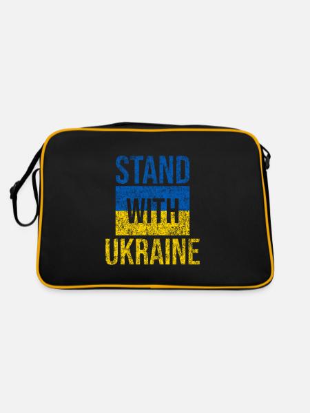 Stand with ukraine grunge - Retro Bag - black/gold - Back