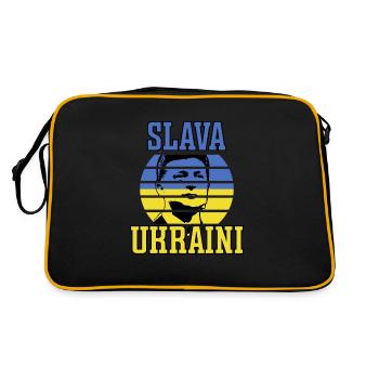Slava Ukraini Zelensky Coucher de soleil - Sac Retro - noir/or - Dos