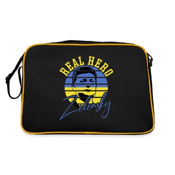 Real Hero Zelensky - Retro Tasche - Schwarz/Gold - Hinten