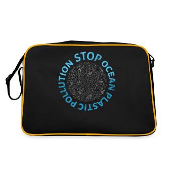 Stop Ocean Plastic Pollution Design For The - Retro Bag - black/gold - Back