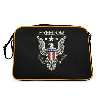 Freedom Eagle Us Flag Design For The - Retro Bag - black/gold - Back