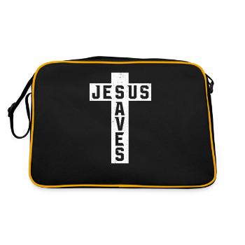 Jésus sauve le design pour le chrétien et le vrai - Sac Retro - noir/or - Dos