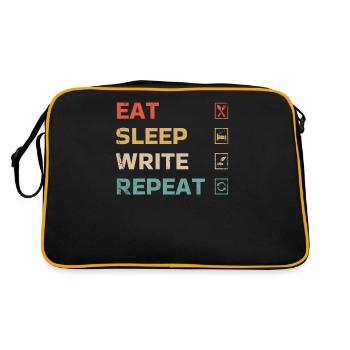 Eat Sleep Write Repeat Design For An - Retro Bag - black/gold - Back