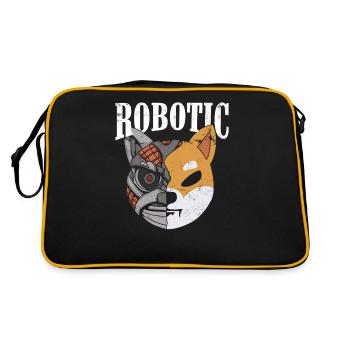 Roboterdesign Für Roboteringenieur Oder Fans - Retro Tasche - Schwarz/Gold - Hinten