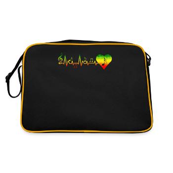 Heartbeat reggae design For reggae music lovers - Retro Bag - black/gold - Back