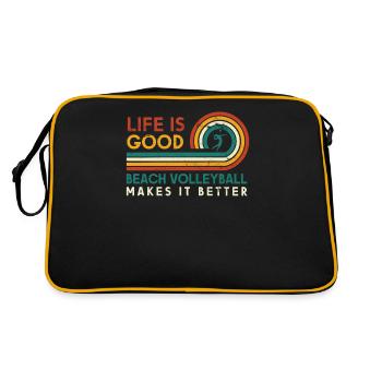 Life Is Good, Beach VolleyBall Makes It - Retro Bag - black/gold - Back