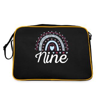 Neuf léopards arc-en-ciel design Pour 9. - Sac Retro - noir/or - Dos