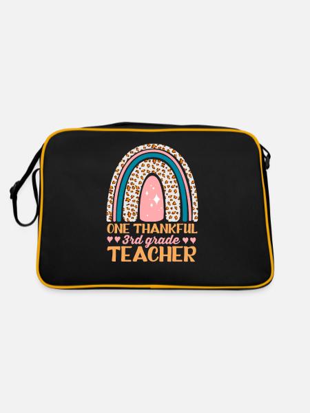 A grateful teacher design for the 3rd grade - Retro Bag - black/gold - Back